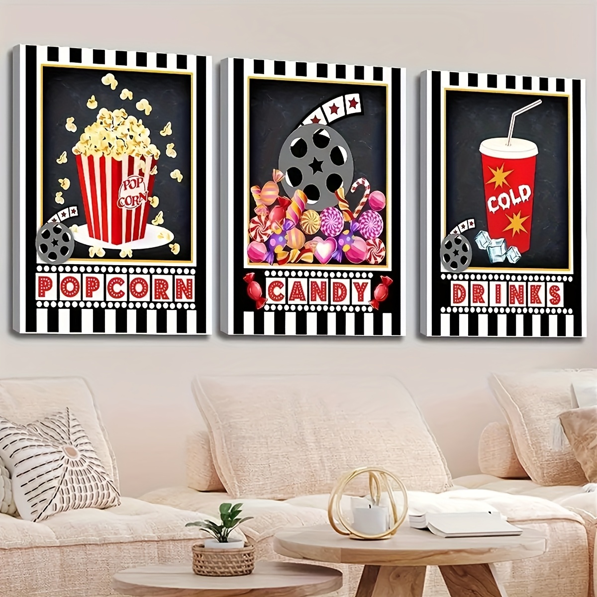 3pcs Frameless Wall Art Deco,  - đánh giá và giá Home Cinema Logo