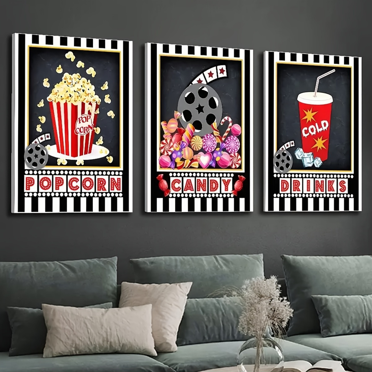 3pcs Frameless Wall Art Deco,  - đánh giá và giá Home Cinema Logo