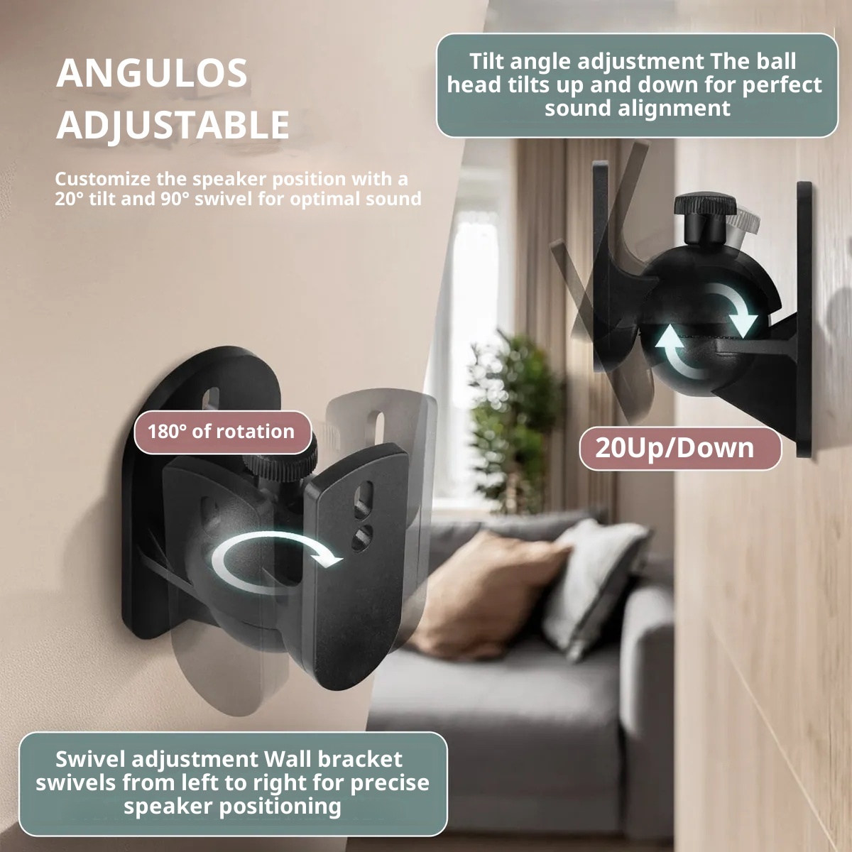 2pcs Adjustable Wall Mount Spe - đánh giá và giá Home Cinema Logitech Z906