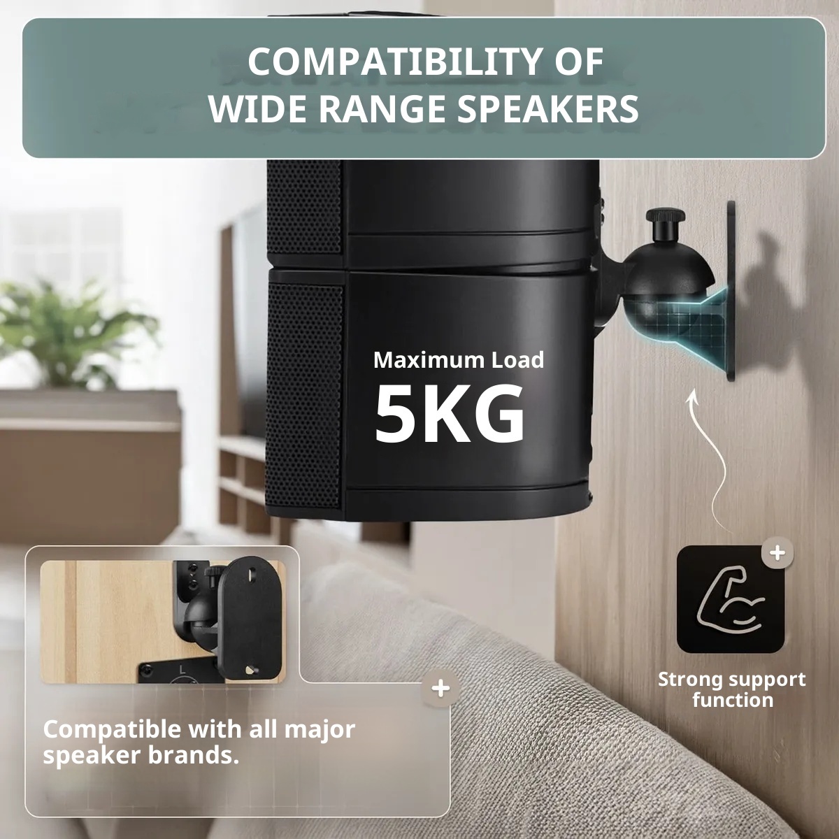 2pcs Adjustable Wall Mount Spe - đánh giá và giá Home Cinema Logitech Z906
