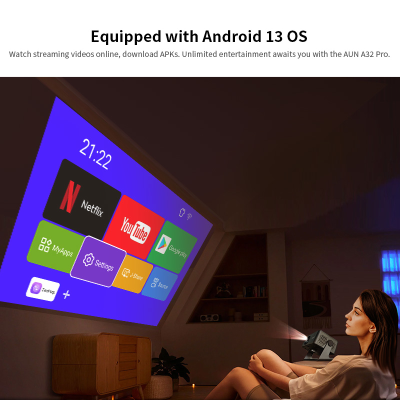 AUN Android Projector A32 Pro  - đánh giá và giá Home Cinema Mini