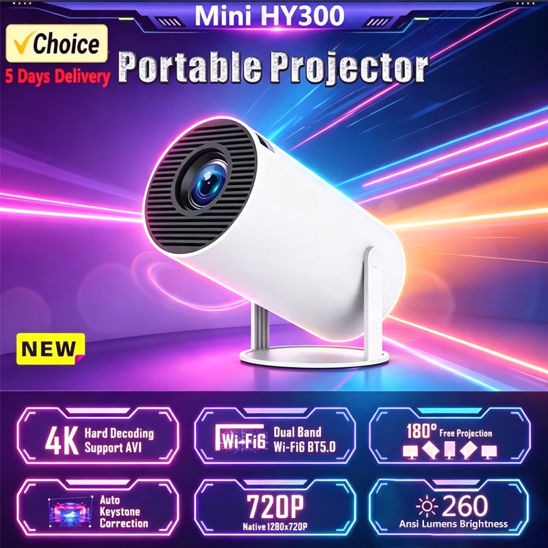 New  Mini HY300  Projector 4K  - đánh giá và giá Home Cinema Mini